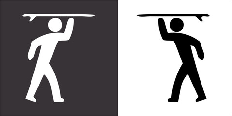 Illustration vector graphics of surf icon