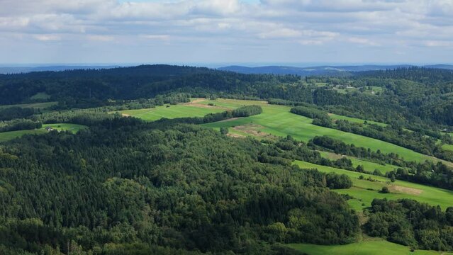Beautiful Landscape Forest Mountains Bieszczady Bircza Aerial View Poland