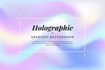 Holographic effect background. Colourful fluid gradient. Hologram abstract liquid background Vector illustration