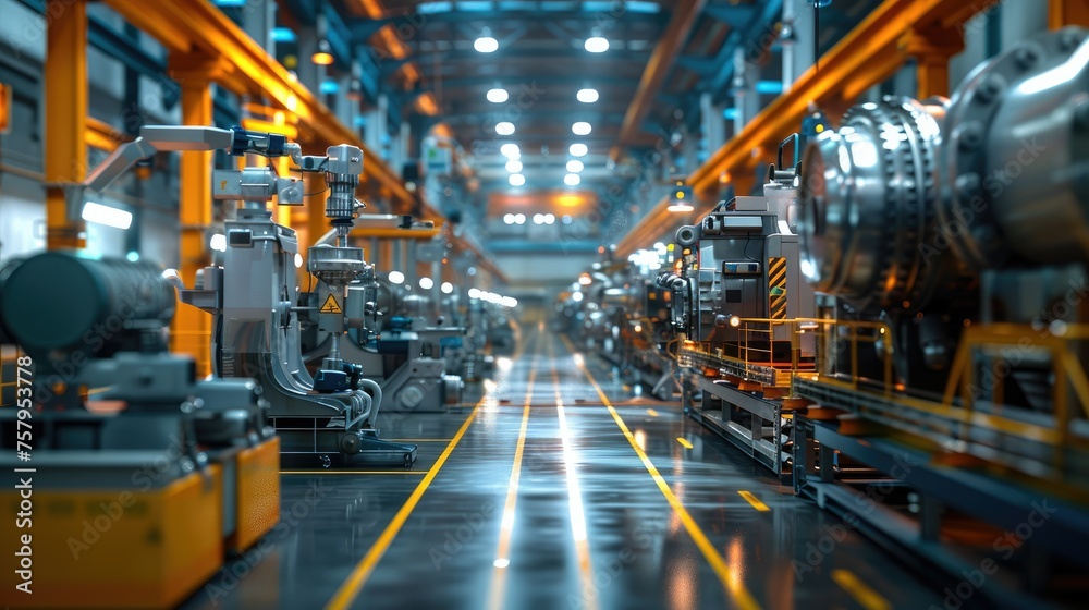 Aufkleber custom-engineered products and machinery, depicting a variety of industries. generative ai.