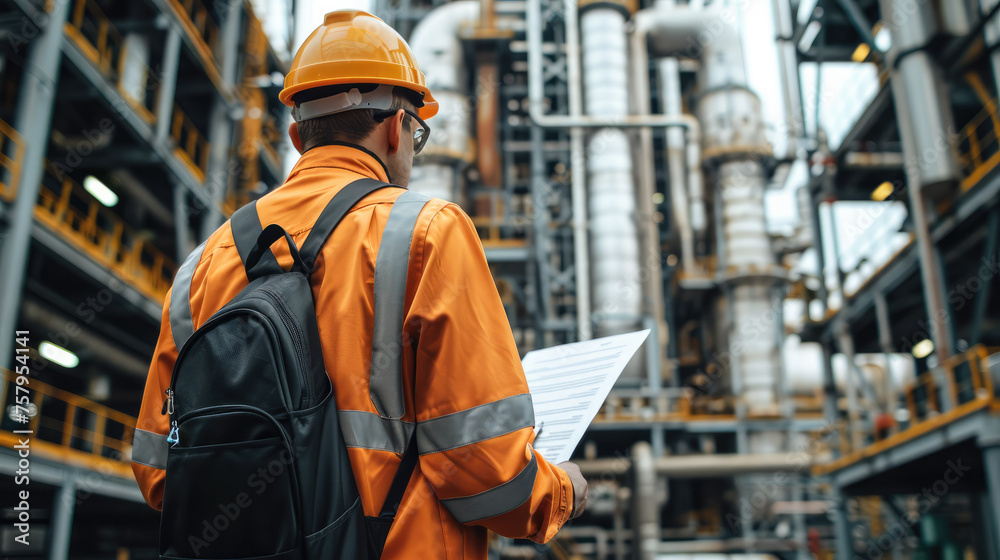 Poster gas project supervision expert with documents. generative ai.