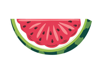 Flat design of sliced watermelon, ideal for summer events and tropical fruit products.
