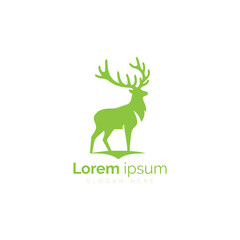 Elegant Green Deer Logo for a Modern Brand Identity Design