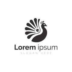Elegant Monochrome Peacock Logo for a Brand Identity Concept