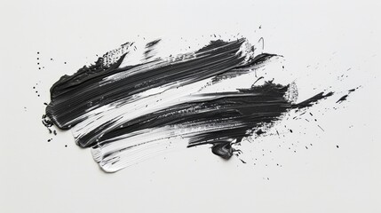 Simplicity depicted by a minimalist white canvas with a single bold brush stroke - obrazy, fototapety, plakaty