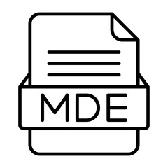 MDE File Format Vector Icon Design