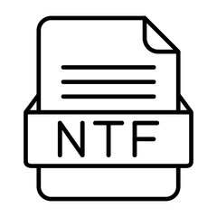 NTF File Format Vector Icon Design