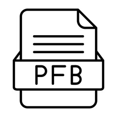 PFB File Format Vector Icon Design