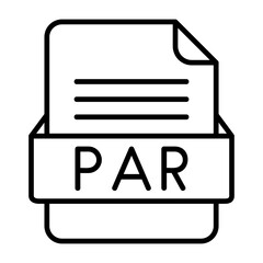 PAR File Format Vector Icon Design