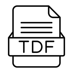 TDF File Format Vector Icon Design