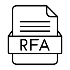 RFA File Format Vector Icon Design