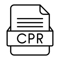 CPR File Format Vector Icon Design