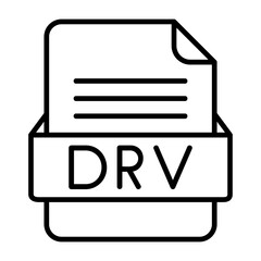 DRV File Format Vector Icon Design