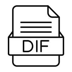 DIF File Format Vector Icon Design
