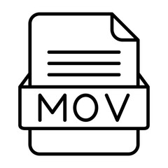 MOV File Format Vector Icon Design