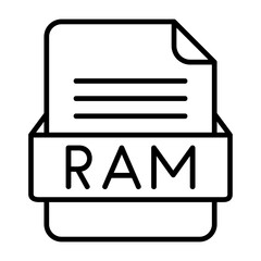 RAM File Format Vector Icon Design