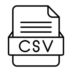 CSV File Format Vector Icon Design