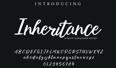 Inheritance Font Stylish brush painted an uppercase vector letters, alphabet, typeface