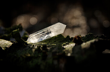 Mineral stone - Crystal obelisk in the nature