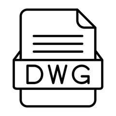 DWG File Format Vector Icon Design