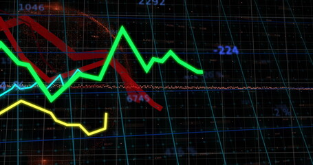 Image of lines and financial data processing