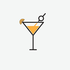 Cocktail icon vector logo design template