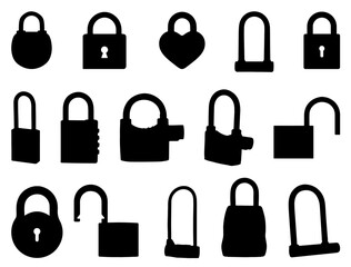 LOCK SILHOUETTE VECTOR ART WHITE BACKGROUND