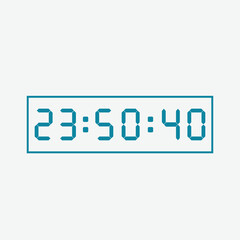 Digital clock icon vector logo design template