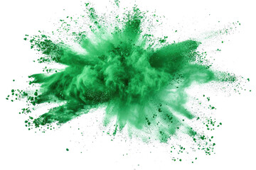 Fototapeta na wymiar green color explosion isolated on white or transparent png