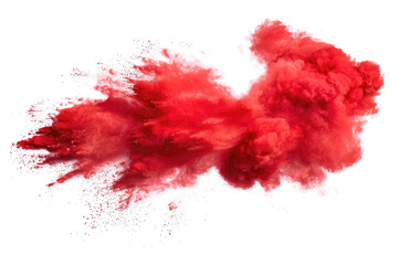 Fototapeta premium red color explosion isolated on white or transparent png