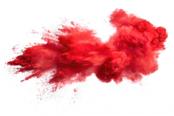 red color explosion isolated on white or transparent png