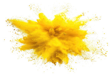 yellow color explosion isolated on white or transparent png