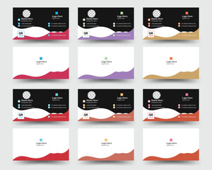 Color variation double sided business card, Unique business card design, Visiting card, Business card for business and personal use, Modern concept business card design