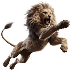Lion in Attack PNG: Dynamic Illustration of Wildlife Dominance - Lion Attack PNG Image, Attacking Lion PNG - Attacking Lion Transparent Background
