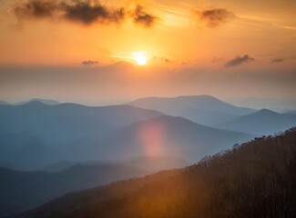 Obraz premium Smoky mountain sunset