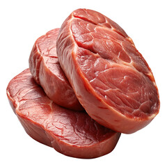 Meat on a white background. Isolated raw meat. Raw steaks