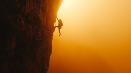 A rock climber in Grand Canyon. - obrazy, fototapety, plakaty
