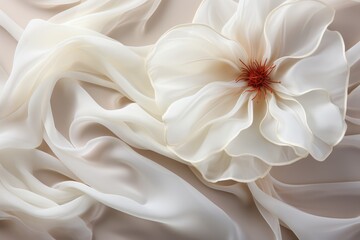 Texture, wrinkled white background bright material flower blur, generative IA
