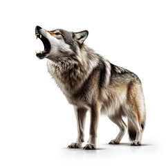 Obraz premium Wolf Howling Isolated on white background