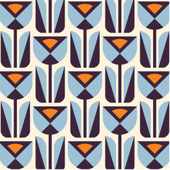 Fototapeta na wymiar Vintage Tulip Designs in Fabric, Wallpaper and Textures