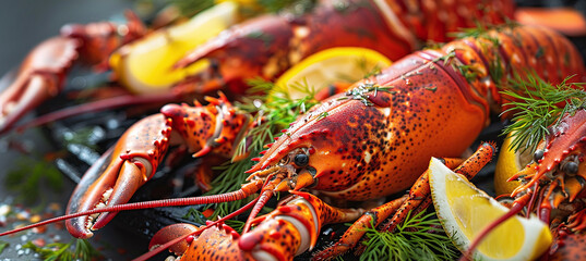  grilled lobster with lemon and dill