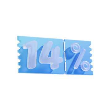 14 Percent Off 3D Icon Illustratrion