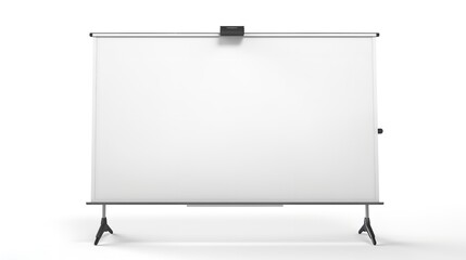 Blank Portable Projection Screen over White Background