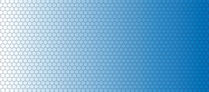 Abstract blue vector banner with hexagon grid. Seamless pattern background	