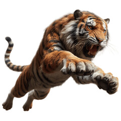 Fototapeta premium Wild Attacking Tiger PNG: Captivating Graphic of Fearsome Hunter on the Prowl - Attacking Tiger PNG, Attacking Tiger Transparent Background - Tiger Attacking PNG Image 