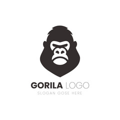 Minimalist Gorilla Logo Design in Black and White for Brand Identity