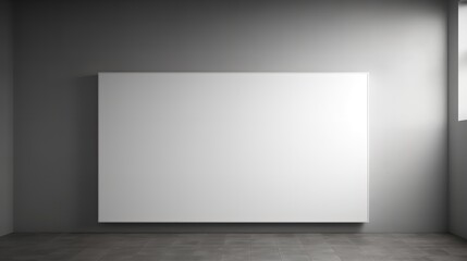 Blank Projector Screen Mockup on the Wall