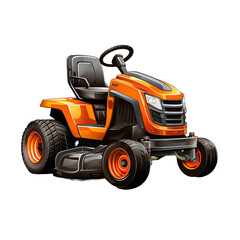 Fototapeta premium Lawn Tractor on white or transparent background