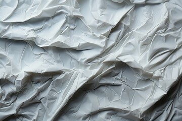 Set of crumpled pads of crumpled and linked white glued