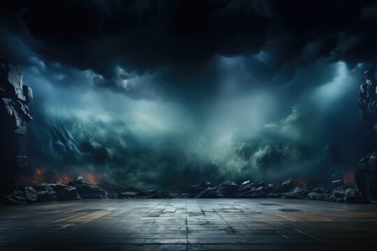 Concept of studio background, dark background of the gradient's purple
